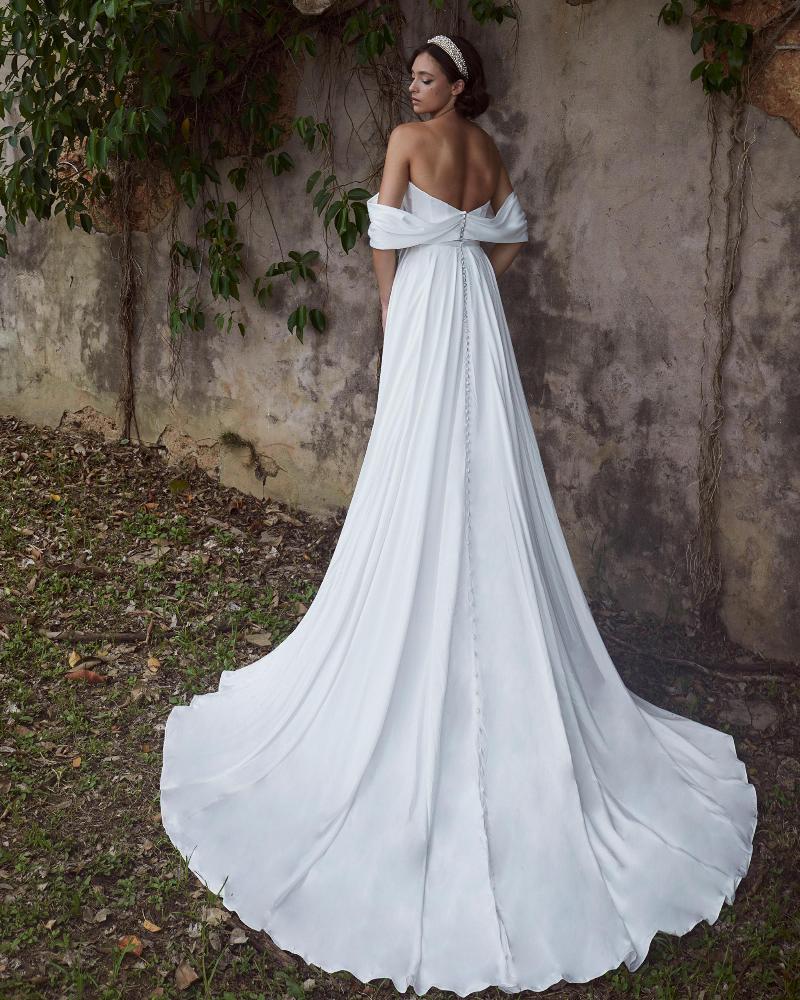 Lp2309 colorful blue wedding dress with slit and pockets6